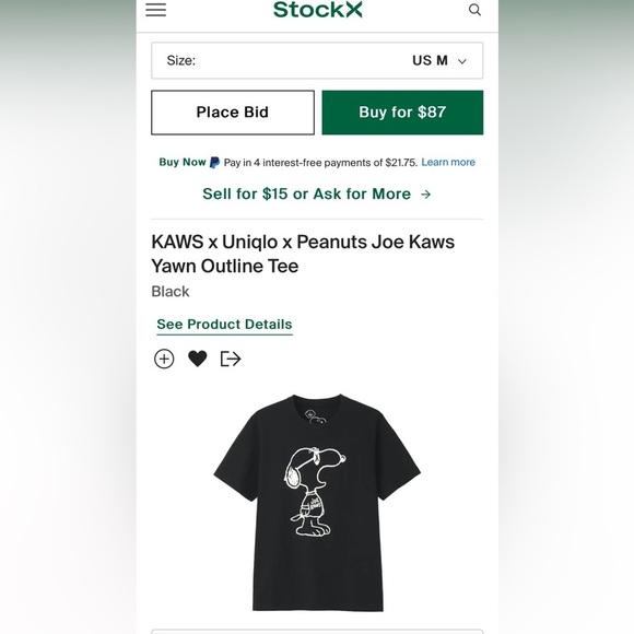 KAWS X PEANUTS T SHIRT - Picture 4 of 4